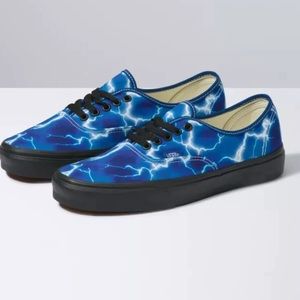 Like NEW Vans Authentic Lightning Blue & Black Skate Canvas Shoes - SIZE 13